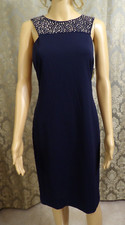 Calvin Klein Womens Navy Embellished Mini Bodycon Dress Petites 10P NWT
