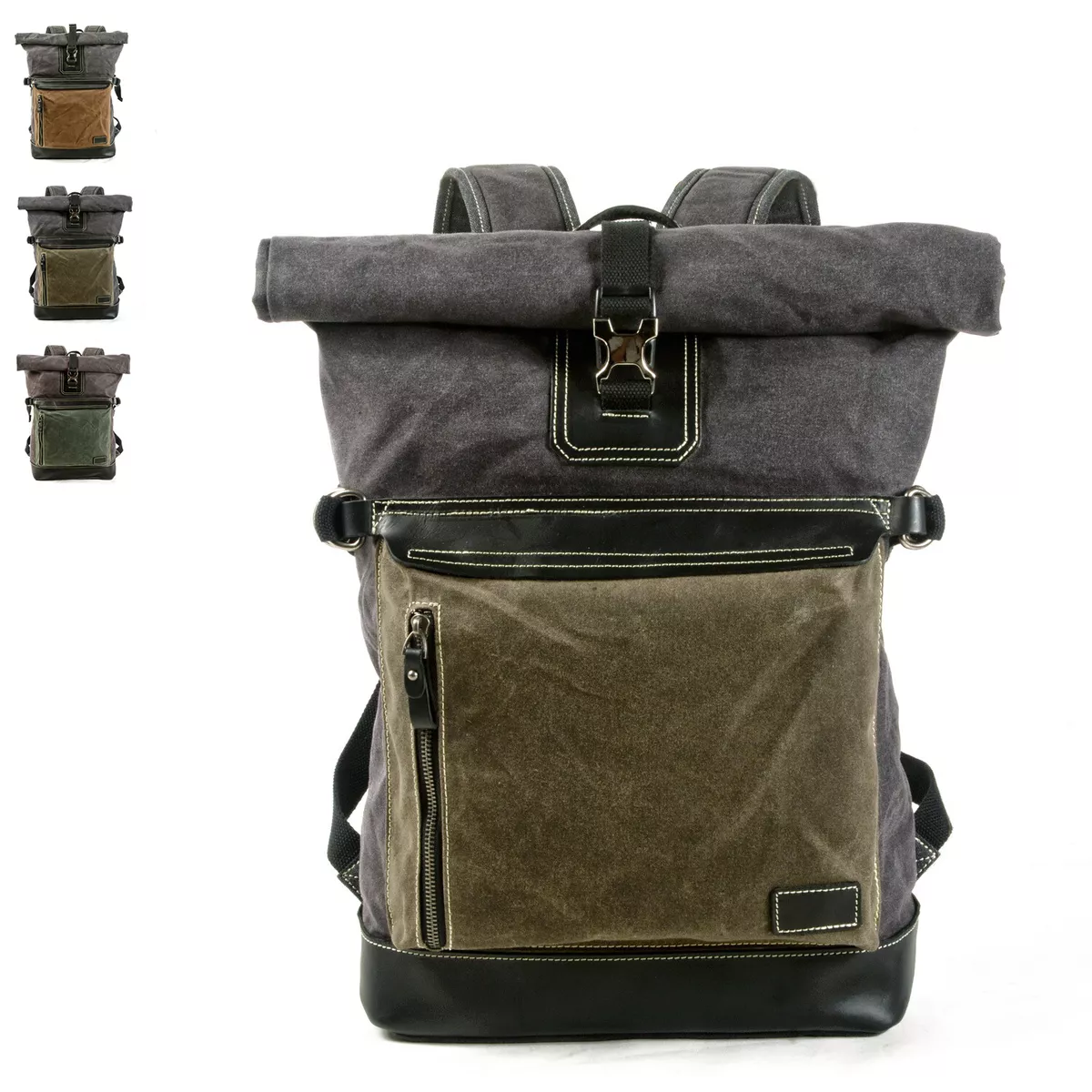 Canvas foldover cheap backpack