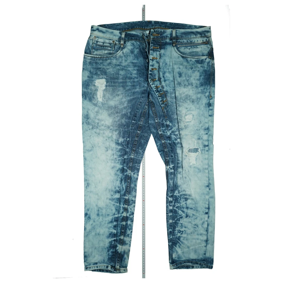Rainbow Damen Jeans Hose Boyfriend Zip Slim XXL W38 used Look destroy Acid Blau - Bild 1 von 4