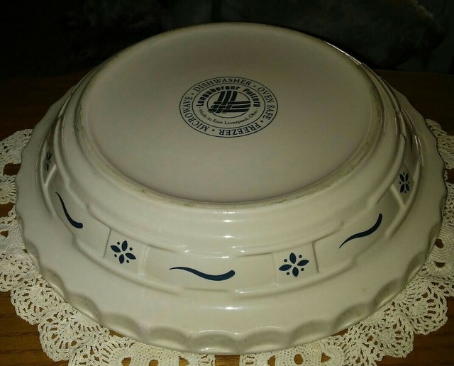 Longaberger Pottery Pie Plate 10", Farmhouse, Country Design Sturdy! eBay