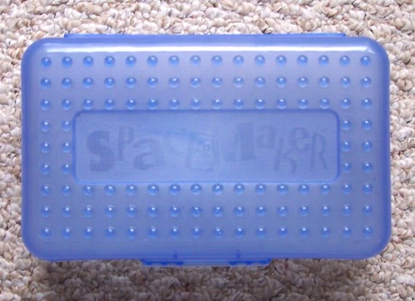 SPACEMAKER Pencil Box School Supply Case Light Blue Translucent Bottom