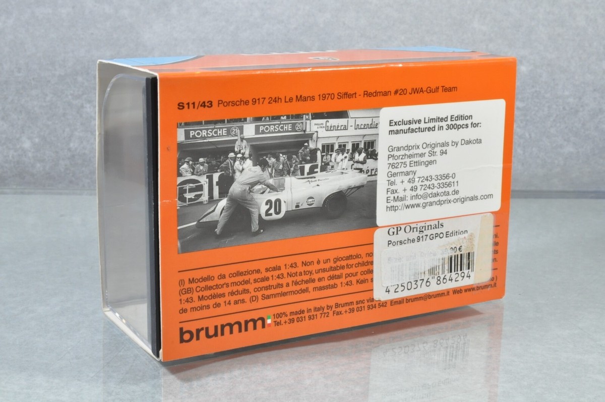BRUMM 18 PORSCHE 917 Le Mans 1970 Piper Van Lennep R254 1:43 auto corsa