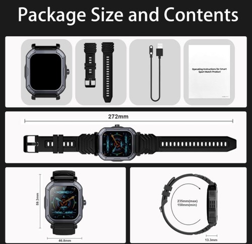 Smart Watch for Men Answer/Make Calls, 1.85" Touch Screen Smartwatch - Black - 第 5/7 張圖片