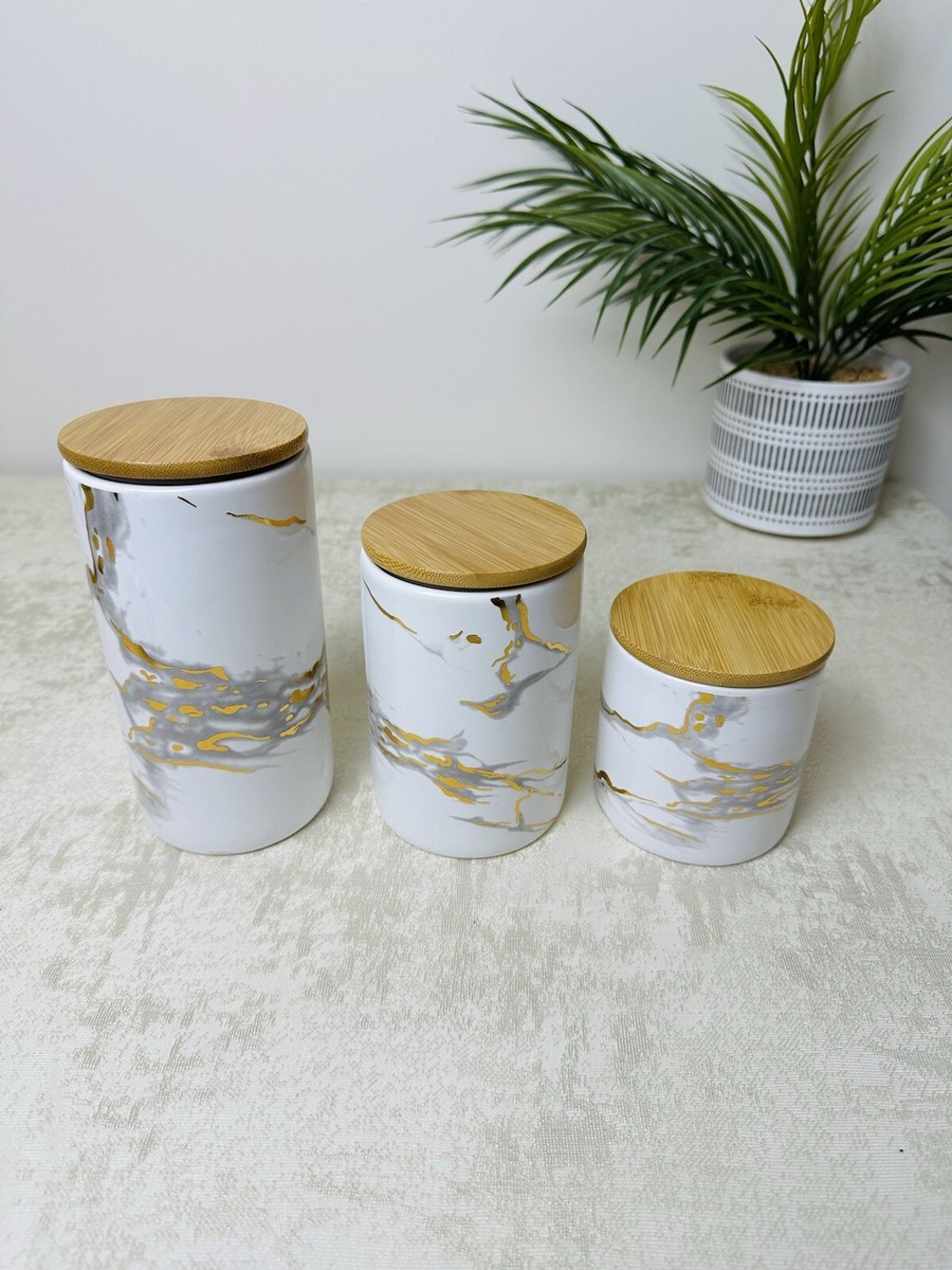 White Ceramic Kitchen Canister Sets