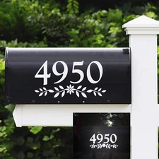 4" Reflective Mailbox Numbers Die Cut Decal 4 Inch Reflective White(silver)