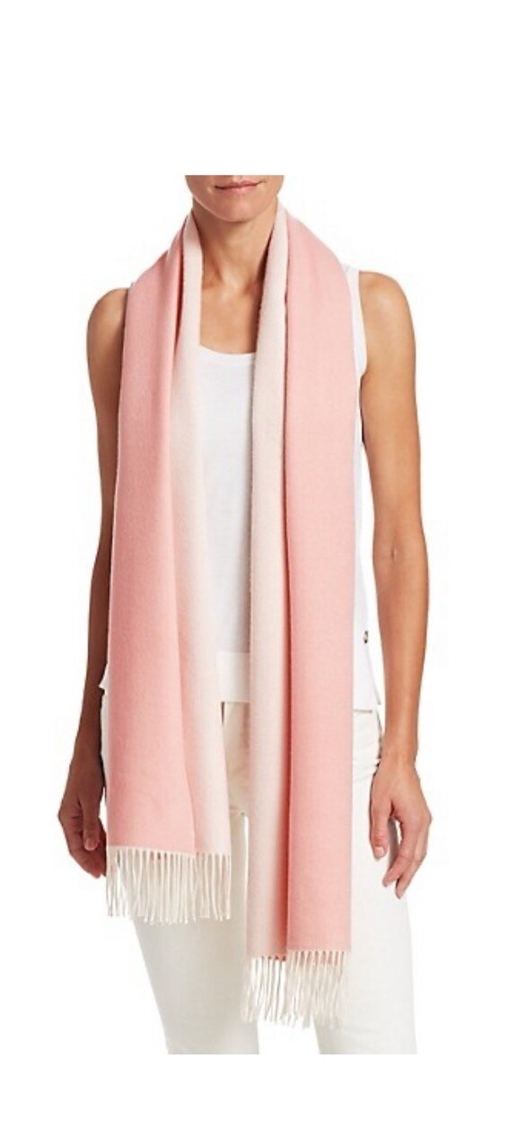 NEW Loro Piana, Wo Two-Tone Cashmere Scarf - Crabapple Apple. Limited RARE