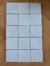 Beautiful Fired Earth light blue tiles 11cm x 11cm - 15 pieces
