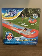 H2OGO! Double Water Slide with Ramp Splash 16 Feet Ages 3+ New