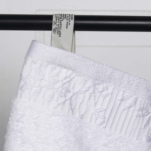 Wisteria Cotton Bath Towel Set with Floral Embroidered Jacquard Border Set of 2 - Picture 86 of 86
