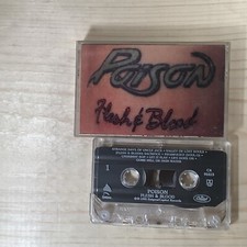 Poison Flesh and Blood Cassette Tape 80's Hairband Music Glam Metal Hard Rock
