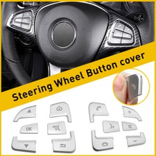 Steering Wheel Button Silver Trim For Mercede...