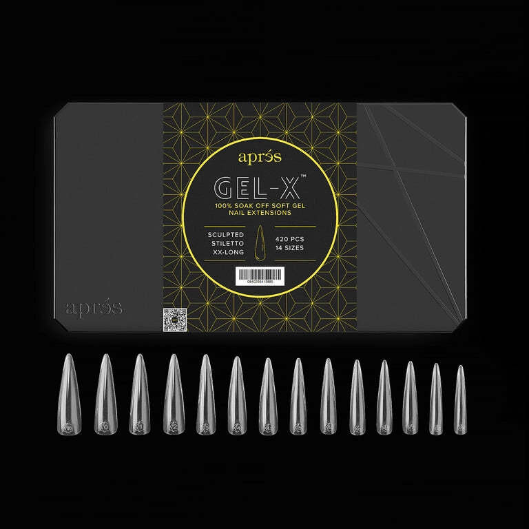 Apres Nail Gel-X Sculpted Stiletto Extra Extra Long XXL Box of Tips | 420 Tips