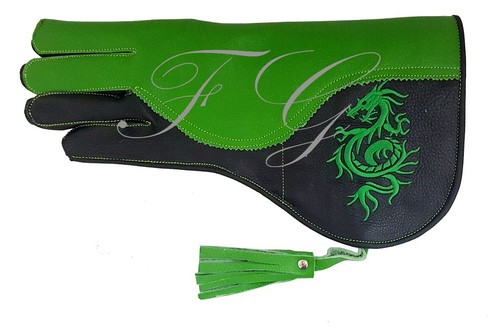 GUANTES DE CUERO DE VACA CETRERO CON LOGOTIPO BORDADO 13 PULGADAS - Imagen 2 de 3