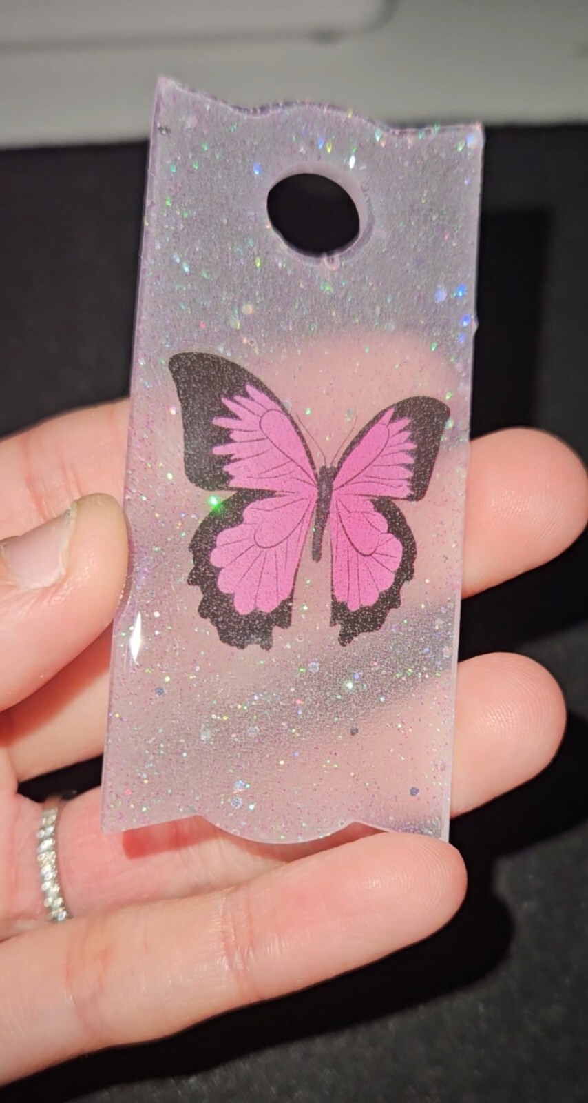 Stanley cup name plate Pink Butterfly 30oz Cup Size!!-image