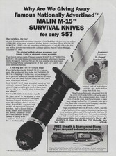 1985 Survival Knife Ad Malin 15 M-15 Vintage ...