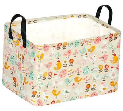 Easter Storage Basket Eggs Bunny Flower Gifts Cube Kids Waterproof Storage