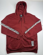 Ecko Unlimited Untld Hoodie Maroon Fleece Full Zip Rhino Logo Y2K Mens XL EUC
