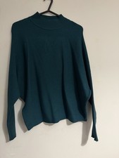 Primark Cares Teal Batwing Ribbed Jumper - Size S (10/12)