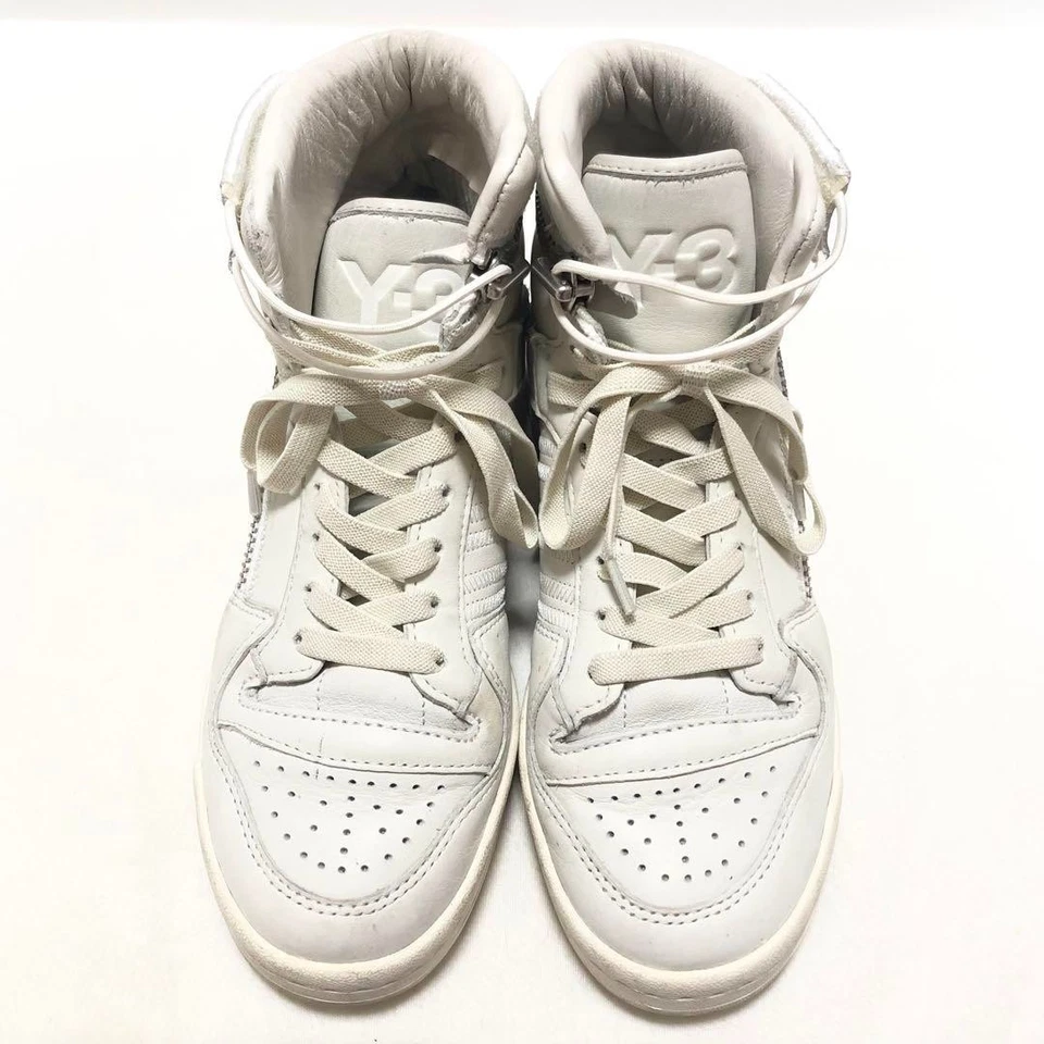Y-3 Yohji Yamamoto Tenis Zapatos Forum Alto GY7909 Cuero Blanco Para Mujer US6 EN MUY BUENA CONDICIÓN Foto 2 de 4