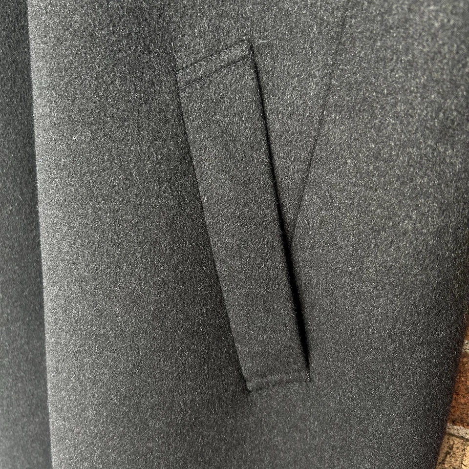 Baroni 100% Cashmere Mens Top Coat Sz 46L Charcoal Grey Overcoat Quiet Luxury - Image 4 of 4