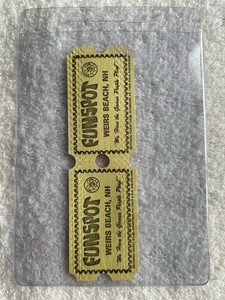 Funspot Weirs Beach, NH (2) Yellow Authentic Arcade Game Tickets.