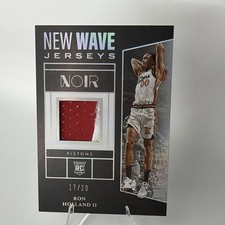 Panini Noir New Wave Jerseys Rookie Ron Holland II Detroit Pistons /20