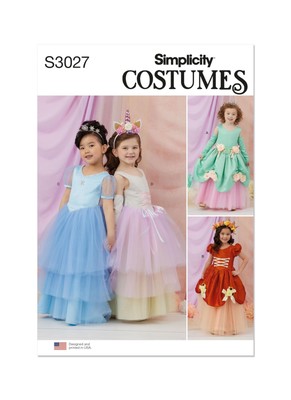 SS3027A Children's Costumes Sewing Pattern Packet, Design Code S3027, Sizes 3...