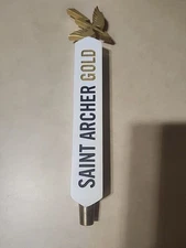 Saint Archer Gold Beer Tap Handle 11.75” White Gold Bar Pub Decor Craft Lager