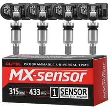 4PCS Autel TPMS MX-Sensor 315MHz+433MHz 2 in 1 Tire Pressure Sensors Metal Stem