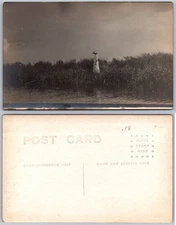 Woman Standing Marsh Water Early 20th Century Postcard
