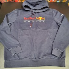 Red Bull Racing Pull Over Hooded Sweatshirt- Navy Sz L 23x26