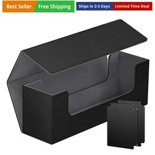 Card Deck Case for Trading Cards, Leather Magnetic Closure Commander Card Sto...
