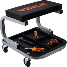 Image of Padded Workshop Stool with Compact Tool Tray – Easy Mobility & Comfort
