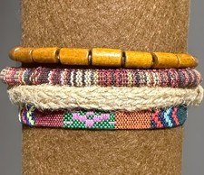 Boho Mixed Bracelet 4 Piece Set - Adjustable Stackable