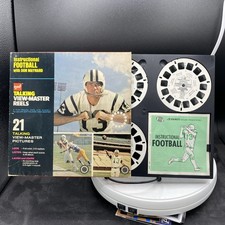 Vintage Gaf Talking View Master 3 Reels Instructional Football With Don Maynard