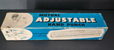 Vintage Mutual Adjustable 3 Hole Punch in Original Box 