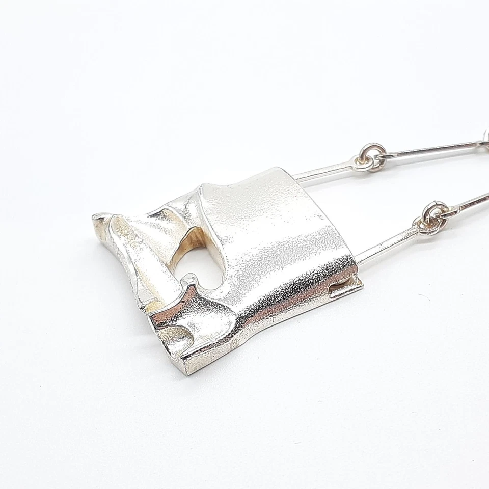 Collar colgante de plata esterlina Lapponia 1986 16,3 pulgadas en raro Foto 4 de 4