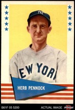1961 Fleer #133 Herb Pennock Yankees HOF 6.5 - EX/MT+