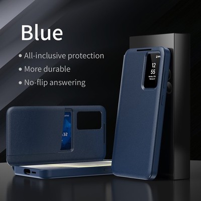Smart Viewing Window Card Stand Case For Samsung S25 Edge S26 Ultra S24 S23 S22+