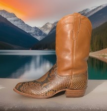 Tecovas The Billy 11.5 D Men’s Cowboy Western  Boots Python Belly Cut Rare