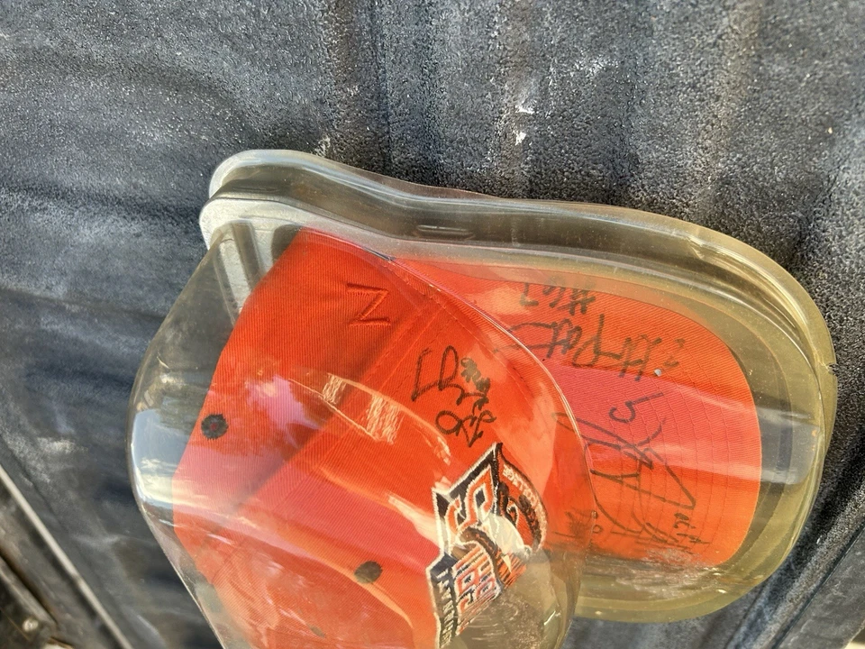 Sombrero de campamento de entrenamiento vintage de los Cincinnati Bengals - autografiado, vitrina ProTech Foto 3 de 4