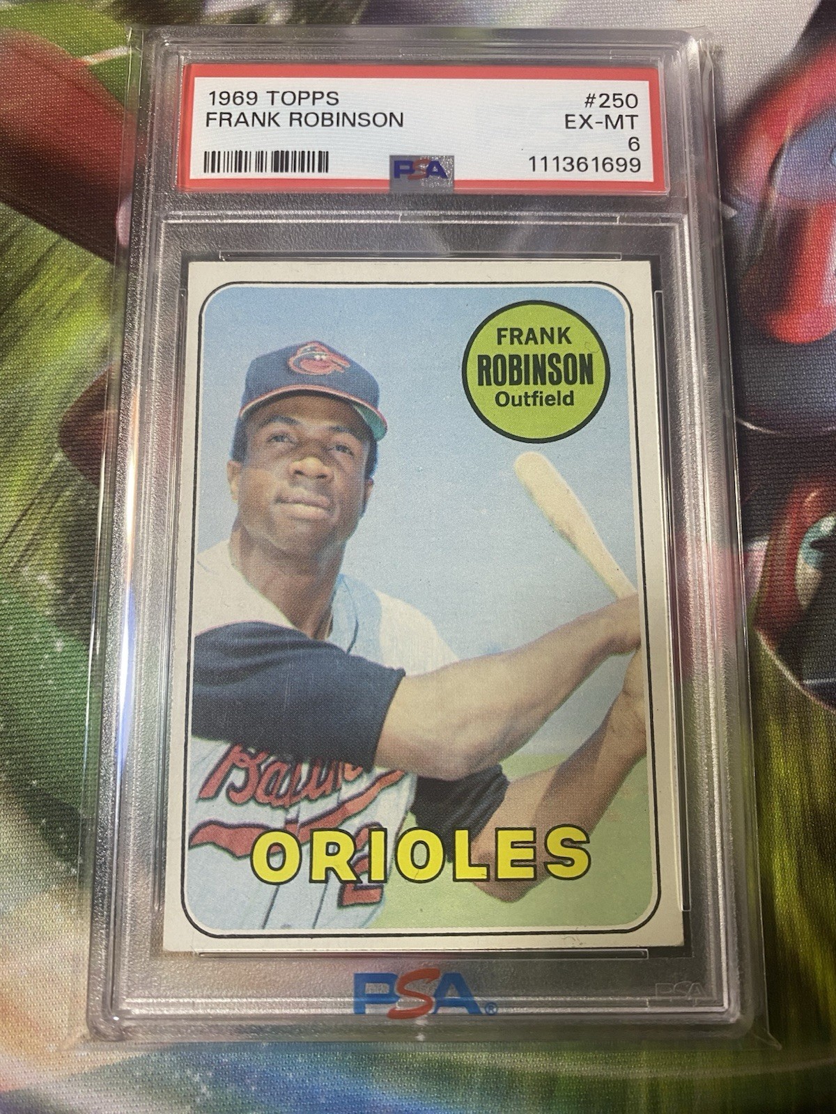 1969 Topps #250 Frank Robinson Graded Vintage Baseball Card PSA 6 EX-MT