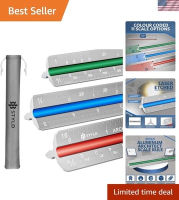Color-Coded 12'' Architectural Scale Ruler - Safe Design & Supreme Precision