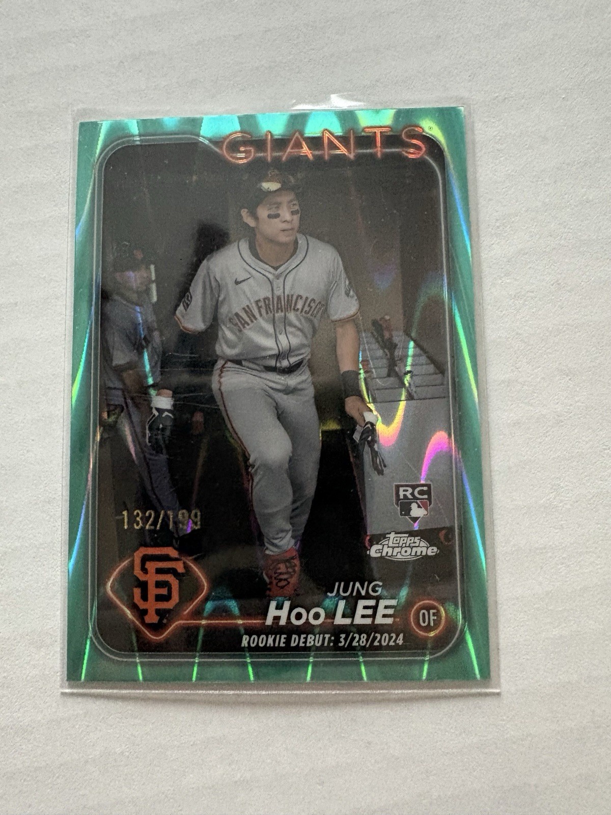 2024 Topps Chrome - Jung-Hoo Lee #201 Aqua Raywave Refractor /199 (RC)