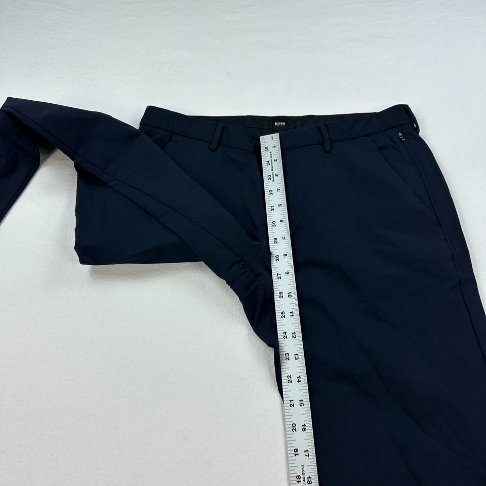Hugo Boss Kaito1 Pantalones de Viaje Hombre 32x32 Azul Rendimiento Forrado Elástico Exterior Foto 4 de 4