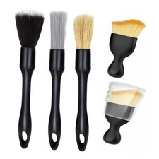 5 Pieces Car Detail Brushes Interior Cleaning Brushes 3 Soft Premium Black-5pcs