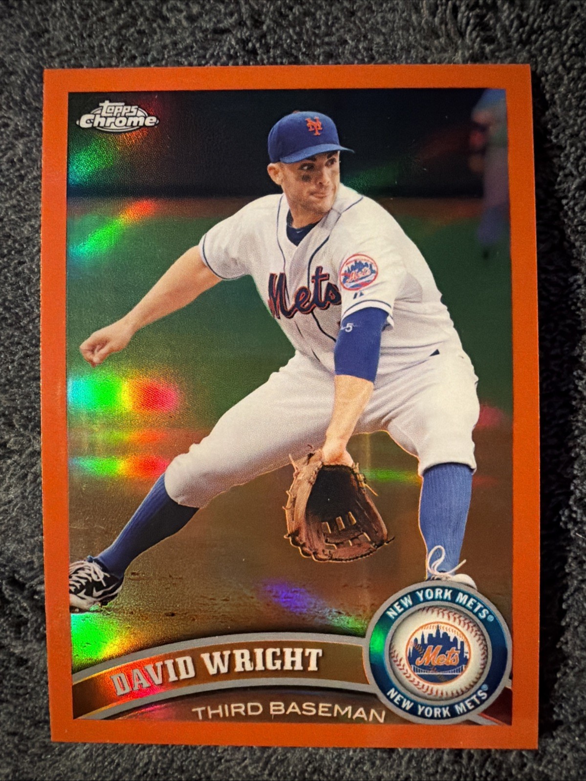 DAVID WRIGHT 2011 TOPPS CHROME RETAIL EXCLUSIVE ORANGE SP CARD NEW YORK METS