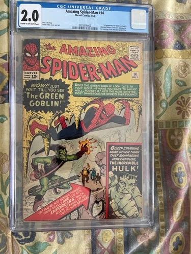 1964 Marvel Comics Amazing Spider-Man 14 CGC 2.0. 1st Green Goblin Appearance