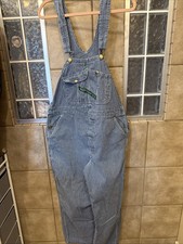 Vintage KEY Imperial Hickory Pin Stripe Conductor Bib Overalls Railroad 40x30