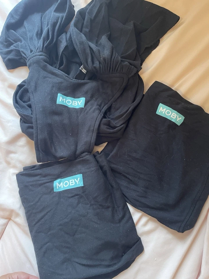 Moby Wrap Adjustable Baby Carrier Wrap (8-35lbs)  Cotton Sling Black  - Image 2 of 4